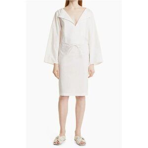 By Malene Birger Baltimores Size 6 Tinted White Long Sleeve Organic Cotton Dress